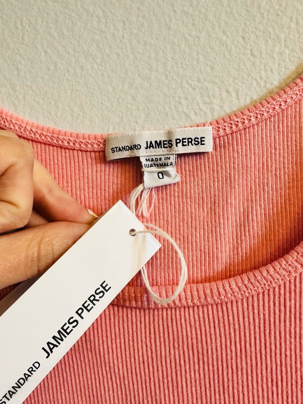 NWT Standard James Perse Ribbed Tank Size 0/XS‎ Pink Scoop Neck Cotton Quiet - Picture 4 of 7